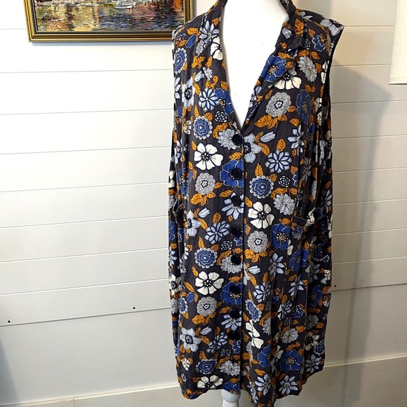 SOLD ModCloth Linen Viscose Blend Fabric Lightweight Summer Wear Dress Plus - Picture 2 of 11